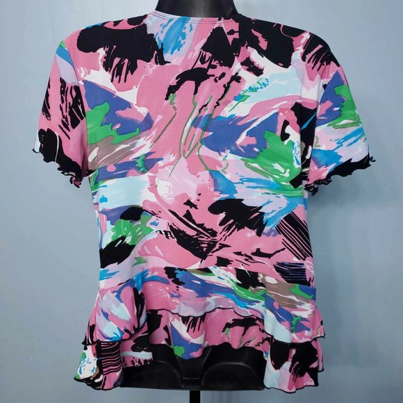 Kim Rogers Petite Floral Print Short Sleeve Top |Size: PL - Picture 2 of 4